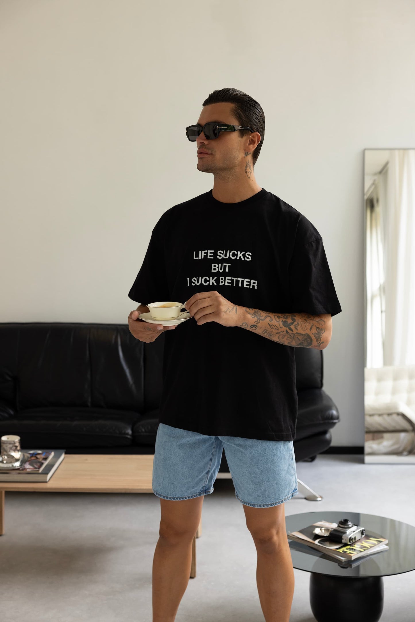 LIFE SUCKS TEE BLACK