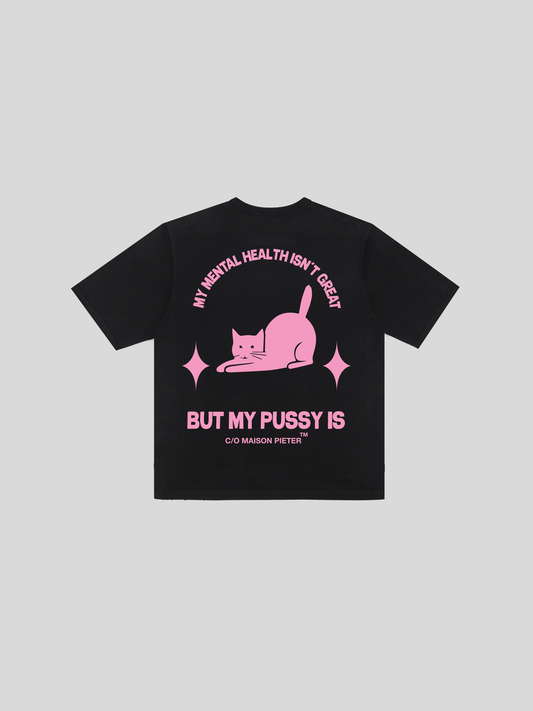 PINK PUSSY TEE BLACK