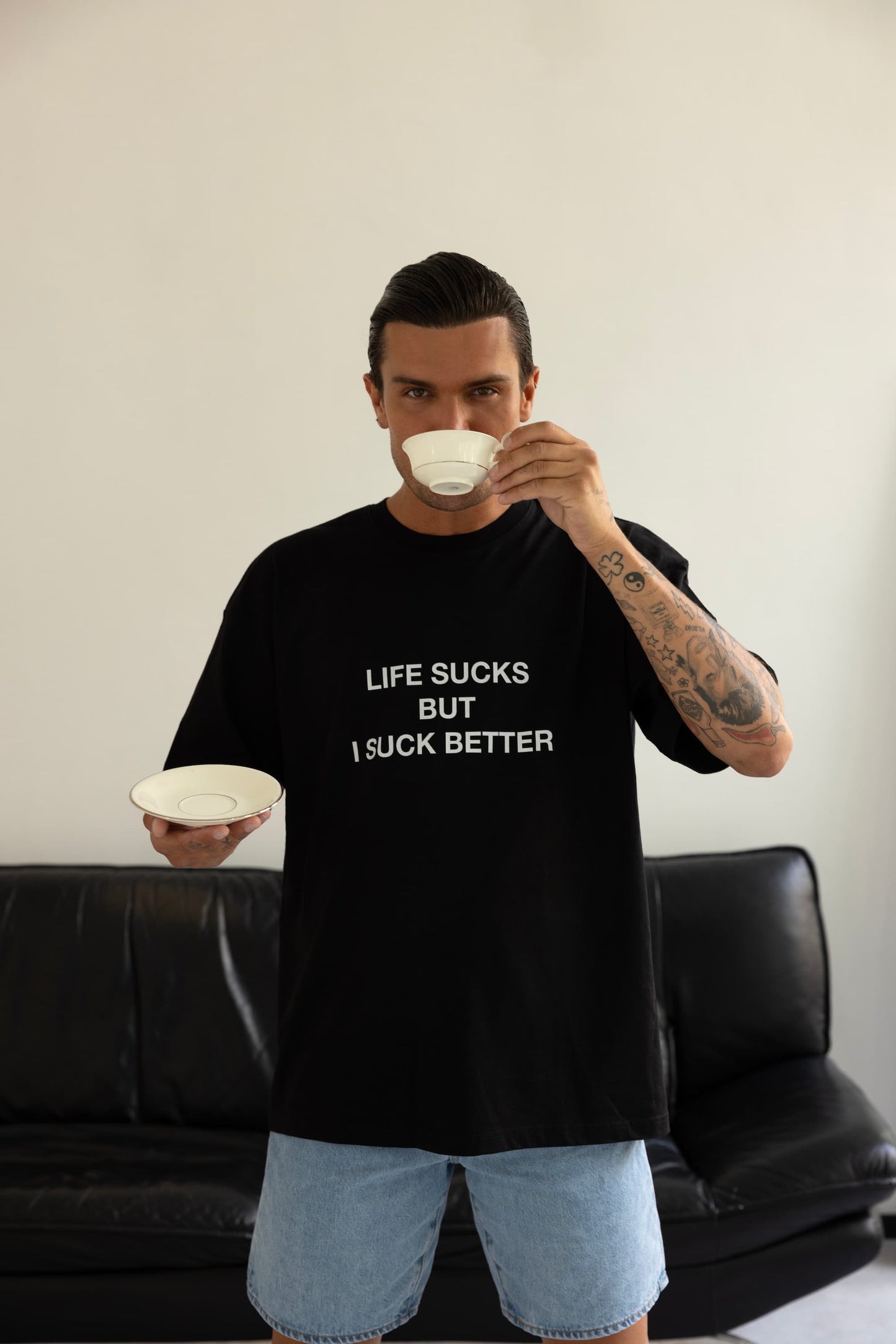 LIFE SUCKS TEE BLACK