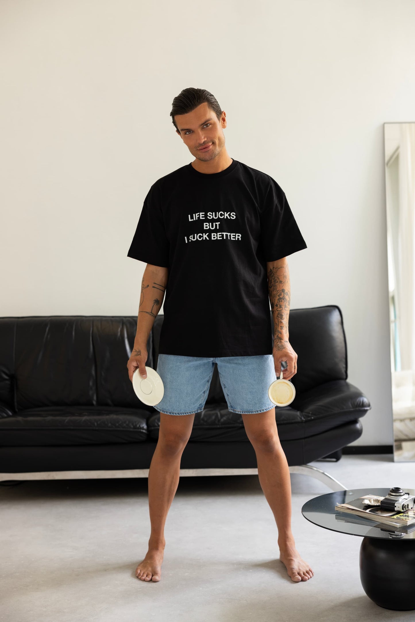 LIFE SUCKS TEE BLACK